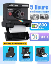 Load image into Gallery viewer, Instant Print Camera for Kids,2.4 Inch Screen Kids Instant Cameras, Christmas Birthday Gifts for Girls Age 3-12, Portable Toddler Toy for 3 4 5 6 7 8 9 10 Year Old Girls Boys (Black)