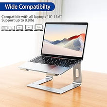 Load image into Gallery viewer, BESIGN LS03 Aluminum Laptop Stand, Ergonomic Detachable Computer Stand, Riser Holder Notebook Stand Compatible with Air, Pro, Dell, HP, Lenovo More 10-15.6" Laptops, Silver