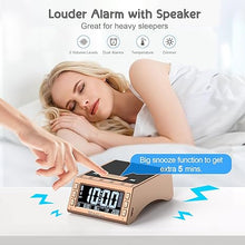 Load image into Gallery viewer, TechGlow Gifts for Men Women Foldable Cellphone Stand with Bluetooth Speaker Charging Station Birthday Gift Idea for Mom Dad Cool Gadget Tech Gifts-Rose Gold