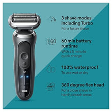 Load image into Gallery viewer, Braun Electric Shaver for Men, Series 7 7127cs, Wet & Dry Shave, Turbo & Gentle Shaving Modes, Waterproof Foil Shaver, Engineered in Germany, with Beard Trimmer, Charging Stand, Space Grey