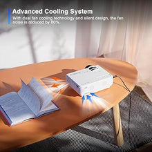 Load image into Gallery viewer, AuKing Projector, 2024 Upgraded Mini Projector, Full HD 1080P Home Theater Video Projector, Compatible with HDMI/USB/AV/Smartphone/TV Box/Laptop