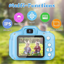 Load image into Gallery viewer, Kids Camera for Boys and Girls, GPOSY Digital Camera for Kids, Toddler Camera Christmas Birthday Toy Gifts for Kids Age 3 4 5 6 7 8 9 10 with 32GB SD Card, Video Recorder 1080P HD(Blue)