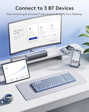 Load image into Gallery viewer, Samsers Foldable Bluetooth Keyboard with Numeric Keypad, Full-Size Wireless Folding Keyboard with PU Leather, Portable Travel Keyboard for iOS Android Windows Mac OS, Support 3 Device(BT5.1 x 3) Blue