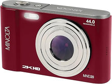 Load image into Gallery viewer, Minolta MND20 44 MP / 2.7K Ultra HD Digital Camera (Red)