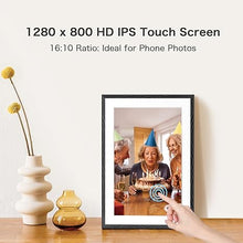 Load image into Gallery viewer, Digital Picture Frame, 10.1'' Frameo Digital Frame Wifi, 32GB Memory, 1280*800 HD Touch Screen Digital Photo Frame, Wall Mountable, Auto-Rotate, Share Instantly, Wedding, Birthday Gifts for Women, Mom