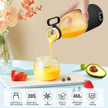 Load image into Gallery viewer, Portable Blender, MIAOKE 6 Blades Juicer Cup for Juice Shakes and Smoothies 350ml Mini Blender with Led Display Usb Rechargeable,3000Mah Rechargeable Battery, for Home Sports Outdoors Travel-Black