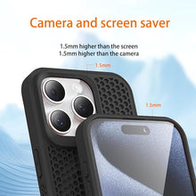 Load image into Gallery viewer, CCSmall for iPhone 16 Pro Max Heat Dissipation Case with Magnetic Ring, Mesh Breathable Hollow Cellular Hole Slim Phone Case Cover for iPhone 16 Pro Max SR Black