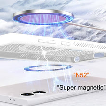 Load image into Gallery viewer, CCSmall for Apple iPhone 16 Plus Heat Dissipation Case with Magnetic Ring, Mesh Breathable Hollow Cellular Hole Slim Phone Case Cover for iPhone 16 Plus SR White