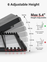 Load image into Gallery viewer, Kootek Laptop Cooling Pad, Laptop Cooler with 5 Quiet Fans for 12"-17" Computer PC Notebook Gaming Laptop Fan, Height Adjustable Laptop Cooling Stand Laptop Accessories, Red