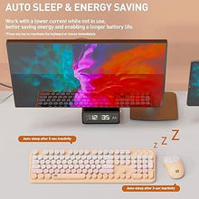 Load image into Gallery viewer, FOPETT 2.4GHz Wireless Keyboard and Mouse Set with Switch Button - Full-Size Keyboard - Compatible for Windows/Laptop/PC/Notebook/Smart TV and More - Pink