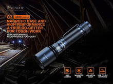 Load image into Gallery viewer, Fenix C7 3000 Lumens Magnetic Base, USB Rechargeable Flashlight with Edisonbright Battery Carrying case