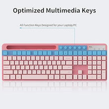 Load image into Gallery viewer, Wireless Keyboard and Mouse Combo, MARVO 2.4G Ergonomic Wireless Computer Keyboard with Phone Tablet Holder, Silent Mouse with 6 Button, Compatible with MacBook, Windows (Sakura Pink)