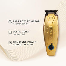 Load image into Gallery viewer, RED Pro Professional Cordless Hair Finishing Trimmer for Men, Electric Rechargeable Wireless Beard Detailer for Barbers and Stylists, Diamond Like Carbon Coated T-Blade with Zero Gapped (Matte Gold)