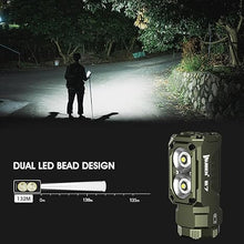 Load image into Gallery viewer, WUBEN E7 1800 Lumen Rechargeable Mini Flashlight with Magnet - Super Bright 6 Modes ArmyGreen EDC Flashlight, Typ-C Rechargeable LED; IP68 Pocket Flashlight for Headlamp Use, Rescue, Camping