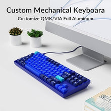 Load image into Gallery viewer, Keychron Q3 Wired Custom Mechanical Keyboard Knob Version, TKL Tenkeyless QMK/VIA Programmable Macro with Hot-swappable Gateron G Pro Red Switch Double Gasket Compatible with Mac Windows Linux (Blue)