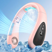Load image into Gallery viewer, Neck Air Conditioner, 5000mAh Portable Neck Fan with Semiconductor Cooling Airflow Bladeless USB Rechargeable 3 Speed Personal Fan