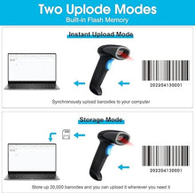 Load image into Gallery viewer, Sumicor 1D Barcode Scanner, 2.4G Wireless & USB Connection Compatible with Windows 7 10 11, CCD Sensor Handheld Bar Code Reader with Holder (1D 2.4G Wireless)