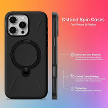 Load image into Gallery viewer, TORRAS 360° Spin Stand for iPhone 16 Pro Max Case, Fit for Magsafe, Mil-STD Protective Hard PC Scratch-Resistant Case for iPhone 16 Pro Max Phone Case with Kickstand, Ostand Spin, Onyx Black, 6.9 inch