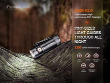 Load image into Gallery viewer, Fenix E18R V2.0 EDC Flashlight, 1200 Lumens USB-C Rechargeable Ultra Compact Pocket Light with Lumentac Organizer (Black)