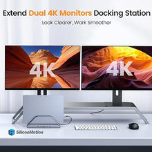 Load image into Gallery viewer, TobenONE 14-in-1 MacBook Pro/Air Docking Station Dual 4K Monitor, Vertical Laptop Docking Station Stand for Mac M1/M2/M3/M4 Pro/Max, USB C Dock with 65W Power Adapter, 2 HDMI, VGA, 5Gbps USB, RJ45