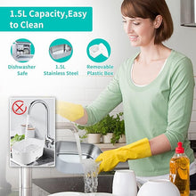 Load image into Gallery viewer, Electric Lunch Box, Food Warmer Heater 12V 24V 110V, 80W Faster Heated Lunch Box for Car/Truck/Home Portable Heating Boxes with 1.5L 304 SS Container Fork & Spoon, White+Gray