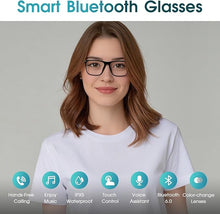 Load image into Gallery viewer, Bluetooth Audio Smart Glasses for Men & Women, Bluetooth Glasses with Color-Change Lens, Open Ear Speaker, IPX5 Waterproof, Smart Audio Glasses for iPhone Android Music/Calls (Black)