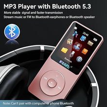 Load image into Gallery viewer, RUIZU 32GB MP3 Player with Bluetooth 5.3, 1.8" Screen Portable Music Player, FM Radio, Voice Recording, EBook, Shuffle Single Loop, 80H Digital Audio Video Playback, Lightweight, Support 128GB TF Card