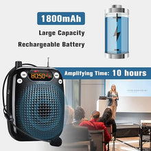 Load image into Gallery viewer, SHIDU Voice Amplifier Teachers with Microphone Headset, Portable PA System Speaker 10W 1800mAh (Black-wired, S18)