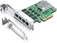 Load image into Gallery viewer, 2.5Gbase-T PCIe NIC with Realtek RTL8125 Chip, 2.5Gb Network Card, 2500/1000/100 Mbps,Quad RJ45 Ports, PCIe X4, Ethernet Card for Windows/Windows Server/Linux