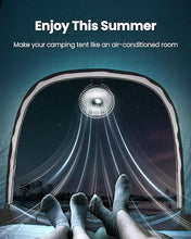 Load image into Gallery viewer, Gaiatop Baby Stroller Fan, 4000mAh Oscillating Mini Portable Fan with Light, 4 Speeds Battery Operated Small Handheld Desk Fan, 360° Rotate Flexible Tripod Clip On Fan for Car Seat Crib Travel Black