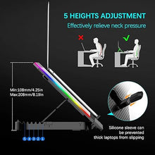 Load image into Gallery viewer, TopMate C11 Laptop Cooling Pad RGB Gaming Notebook Cooler, Laptop Fan Stand Adjustable Height with 6 Quiet Fans and Phone Holder, Computer Chill Mat, for 15.6-17.3 Inch Laptops - Blue LED Light