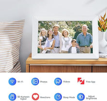 Load image into Gallery viewer, 5G Digital Picture Frame 10.1 Inch WiFi Digital Photo Frame,1920 * 1200 HD IPS Touch Screen Smart Cloud Photo Frame, to Share Photos Or Videos Remotely Via Frameo APP-16G