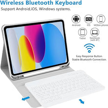Load image into Gallery viewer, TQQ for iPad 10th Generation Case with Keyboard (10.9", 2022),iPad Keyboard Case for 10.9" 10th Gen, Detachable - Pencil Holder - Flip Stand Cover - Keyboard Case for iPad 10th Gen 10.9 inch 2022 Grey