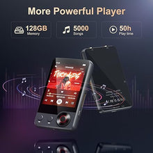 Load image into Gallery viewer, 128GB MP3 Player with Bluetooth 5.3, 2.4" Portable Full Touchscreen Music Player with Speaker and Micro SD Card Slot,MP4 Player with FM Radio,Voice Recording,Earphone,for Kids and Outdoors