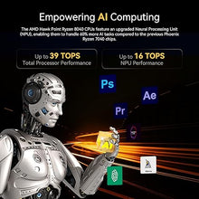 Load image into Gallery viewer, GEEKOM A8 AI Mini PC, AMD Ryzen 9 8945HS(up to 5.2GHz) Mini Computers, 32GB DDR5 5600MHz RAM&2TB PCIe 4.0 SSD, Windows 11 Pro Mini Desktop, AMD Ryzen AI/Radeon 780M/WiFi 6E/BT5.2/USB4/8K/Quad Display