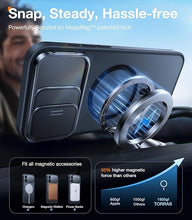Load image into Gallery viewer, TORRAS Magnetic for iPhone 16 Pro Max Case with Camera Cover, 360° Spin Lens Stand, Fit for MagSafe, 4X Military Grade Shockproof Anti-Scratch Slim Cover Phone Case for iPhone 16 ProMax,Black Titanium