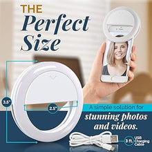 Load image into Gallery viewer, GearLight Selfie Ring Light for Computer or Phone - iPhone Compatible LED Lighting for Laptop Webcam, Video Recording - Rechargeable Circle Clip on Ringlight - Cute Stuff & Room Decor for Teen Girls