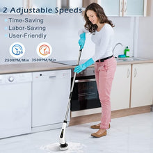 Load image into Gallery viewer, Electric Spin Scrubber, Cordless Cleaning Brush Scrubber for Home, 400RPM/Mins-8 Replaceable Brush Heads-90Mins Work Time, 3 Adjustable Size, 2 Speeds for Bathroom Shower Bathtub Glass Car