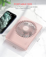 Load image into Gallery viewer, Zuvas Desk Fan Battery Operated Fan Rechargeable 180°Tilt Folding Personal Fan Ultra Quiet Small Portable Fan 3 Speed Adjustable Strong Wind USB Fan For Office Bedroom Home Desktop Camping