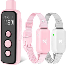 Load image into Gallery viewer, Bousnic Dog Shock Collar for 2 Dogs - (8-120lbs) Waterproof Rechargeable Electric Dog Training Collar with Remote for Small Medium Large Dogs with Beep Vibration Safe Shock Modes(Pink)