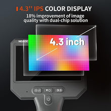 Load image into Gallery viewer, NIDAGE Dual Lens Borescope Inspection Camera 1920P HD Endoscope Camera with Light Waterproof Industrial Endoscope 11.5FT Flexible Snake Camera with 4.3'' IPS Screen, Mechanic Scope Camera Gift for Men