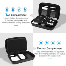 Load image into Gallery viewer, ProCase Hard Travel Electronic Organizer Case for MacBook Power Adapter Chargers Cables Power Bank Apple Magic Mouse Apple Pencil USB Flash Disk SD Card Small Portable Accessories Bag -L, Black