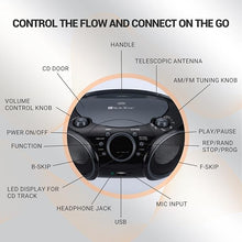 Load image into Gallery viewer, SingingWood NP030AB-GK Portable Karaoke System, Portable CD Player Boombox with Bluetooth for Home AM FM Stereo Radio, Headphone Jack, Portable Karaoke Supported AC or Battery Powered - Black