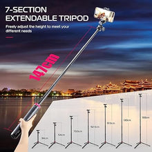 Load image into Gallery viewer, ULANZI MT-44 Extendable Phone Tripod, 59" Selfie Stick Phone Vlog Tripod Stand with 2 in 1 Phone Clip, 360° Ball Head Camera Tripod for iPhone Sony Canon Action Camera, Lightweight for Travel