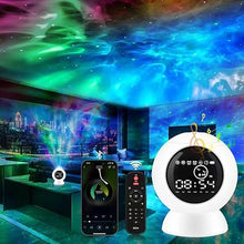 Load image into Gallery viewer, LitEnergy Alarm Clock Star Projector for Kids Bedroom, Bluetooth Speaker and White Noise Galaxy Lamp, Starry Night Light with Timer and Remote Control for Room Decor, Home Theater, Ceiling