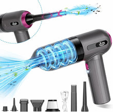 Load image into Gallery viewer, KMM Handheld Car Vacuum Cleaner, 4 in 1 Vacuum Cleaner 16000Pa Air Duster, 3-Speed Adjustable 120W High Power Vacuum Cleaner with LED Light and Multi-Nozzles for Car, Home, Office, Pet