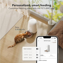 Load image into Gallery viewer, PETLIBRO Automatic Cat Feeder, Wi-Fi Rechargeable Cat Food Dispenser Battery-Operated with 30-Day Life, AIR 2.4G Wi-Fi Timed Pet Feeder for Cat & Dog, 2L Auto Cat Feeder, White