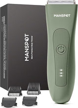 Load image into Gallery viewer, MANSPOT Manscape Pubic Hair Trimmer for Men and Women, Electric Ball Trimmer Pubic Trimmer Shaver,Hypoallergenic Ceramic Blade Heads,Waterproof Wet/Dry Groin Shaver,20 Times Usage,No Nick,No Burn