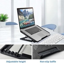 Load image into Gallery viewer, Laptop Cooling pad Laptop Cooler Stand Laptop Fan Cooling pad for 11-15.6 Inch Gaming Notebooks, 2 Turbine Fans,4 Angle Adjustable Laptop Cooling Stand (Black)