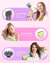 Load image into Gallery viewer, Wavytalk Professional Hair Dryer 1875W Blow Dryer Ionic Hair Dryer with Diffuser for Women with Constant Temperature, Hair Dryer with Ceramic Technology Fasting Drying Light and Quiet, Green